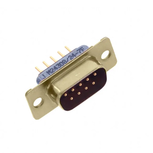 Amphenol India M24308 9 Way Panel Mount D-sub Connector Plug, 2.77mm Pitch, with 4-40 Screw Locks