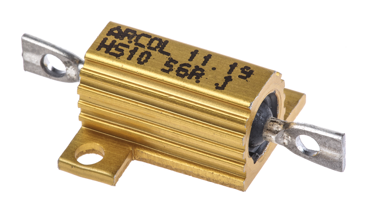 Arcol, 56Ω 10W Wire Wound Chassis Mount Resistor HS10 56R J ±5%