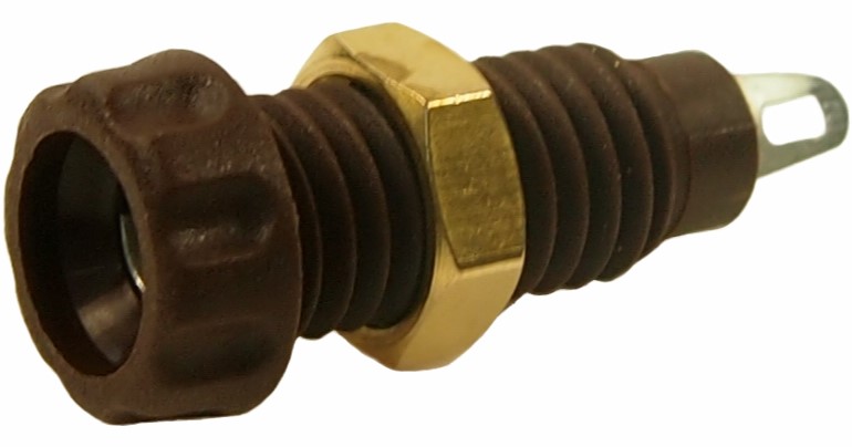 RS PRO Brown Female Banana Connectors, 4 mm Connector, Screw Termination, 10A, 60V dc, Nickel Plating