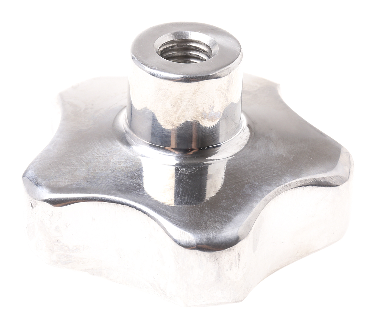 RS PRO Silver Multiple Lobes Clamping Knob, M10, Threaded Hole