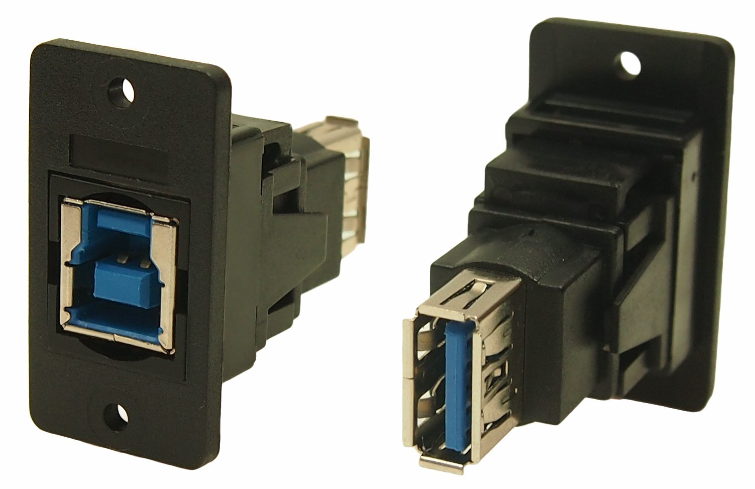 RS PRO Straight, Panel Mount, Socket to Socket- Dual Port Type B to A 3.0 USB Connector