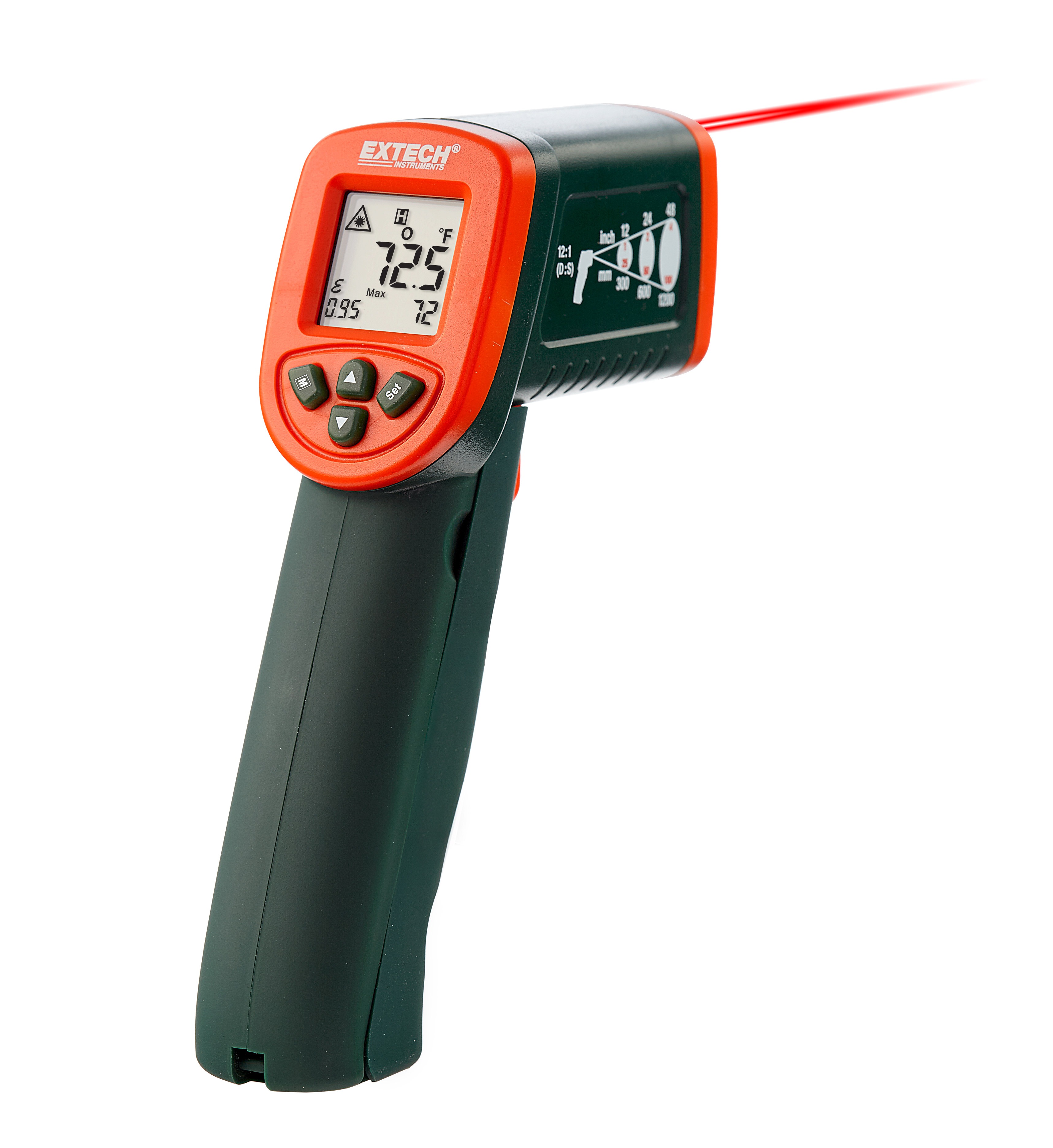 Extech IR267 IR Thermometer, -20°C Min, +70°C Max, ±4/2 °C/°F Accuracy