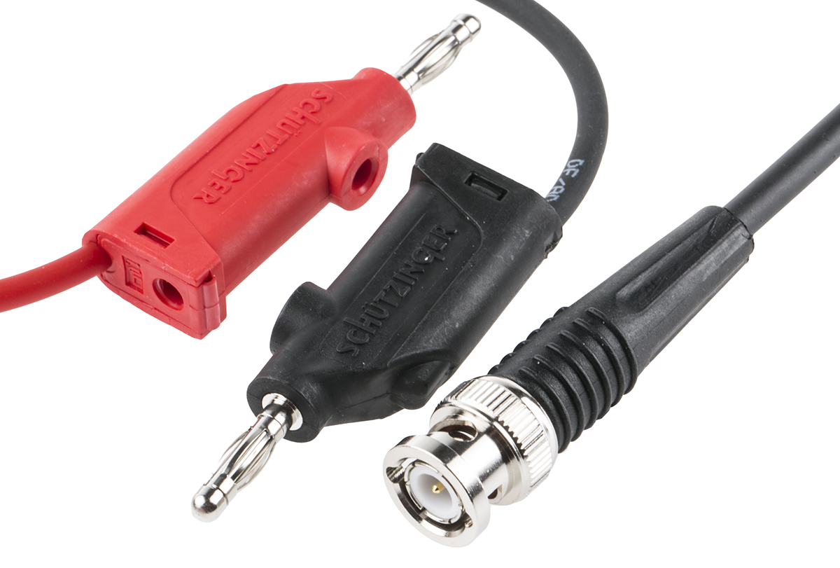 Schutzinger BNC Test Lead, Black/Red, 1m Lead Length