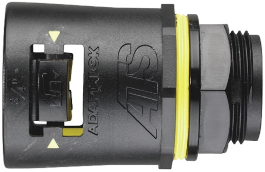 Adaptaflex Straight, Conduit Fitting, 21/22mm Nominal Size, M20, Nylon 66, Black