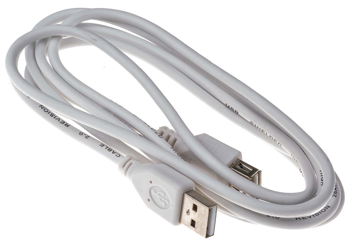 RS PRO USB 2.0, Male USB A to Female USB A, 1.8m