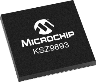 Microchip KSZ9893RNXC, Ethernet Switch IC, 10/100Mbps RGMII,MII,RMII, 64-Pin VQFN