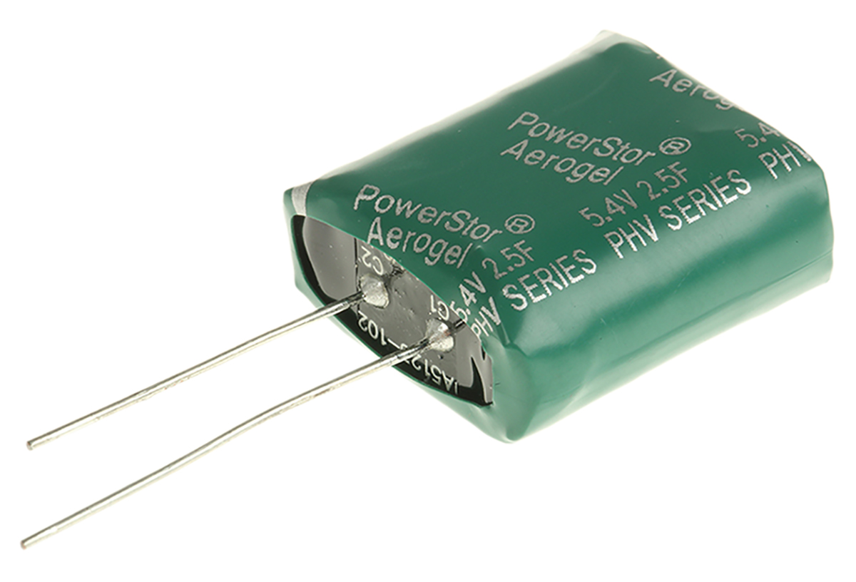 Eaton 2.5F Supercapacitor -10 → +30% Tolerance 5.4V dc, Through Hole
