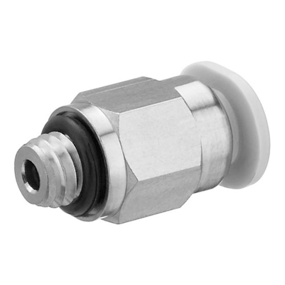 EMERSON ? AVENTICS QR1-S-MAN Series Straight Fitting, M5 to Push In 4 mm, Threaded Connection Style, R412005119