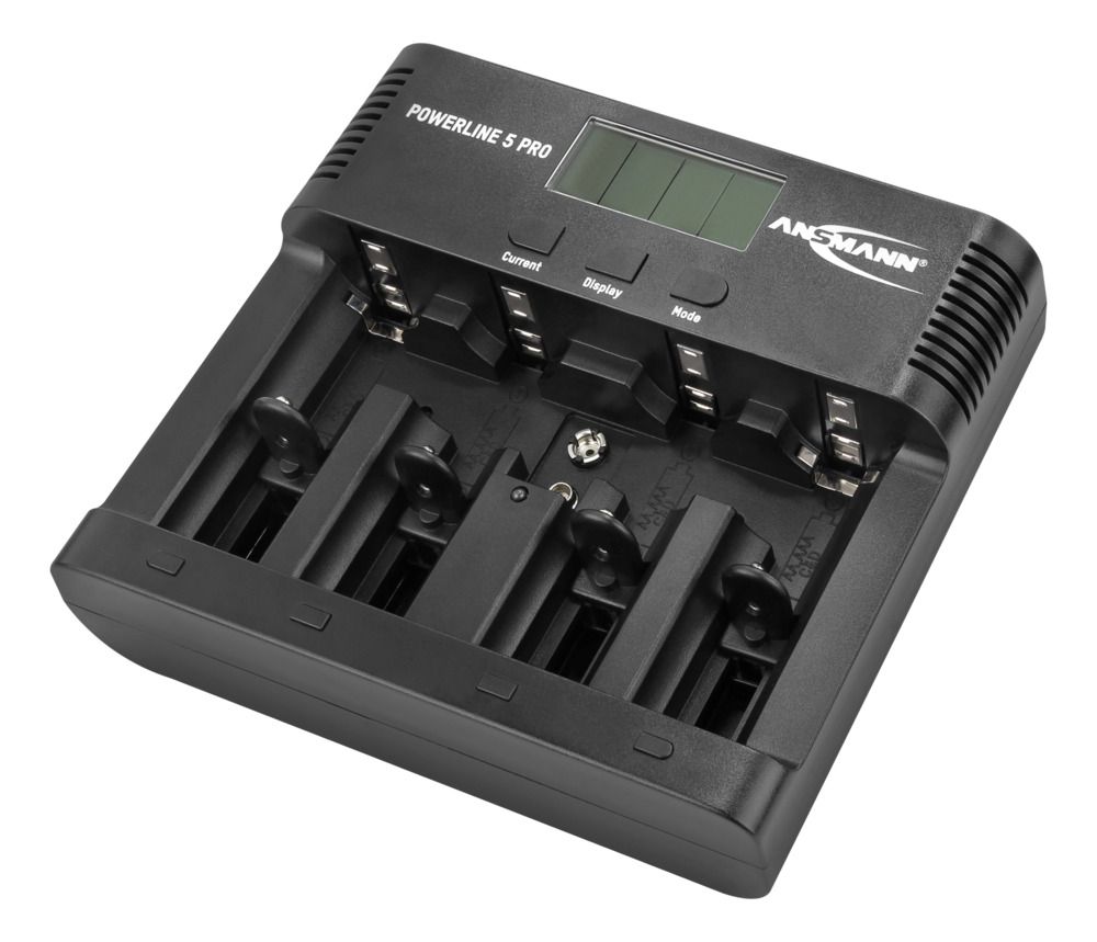 Ansmann Powerline 5 Pro Battery Charger For NiCd, NiMH 9V, AA, AAA, C, D 4 Cell with AUS, EU, UK, USA plug