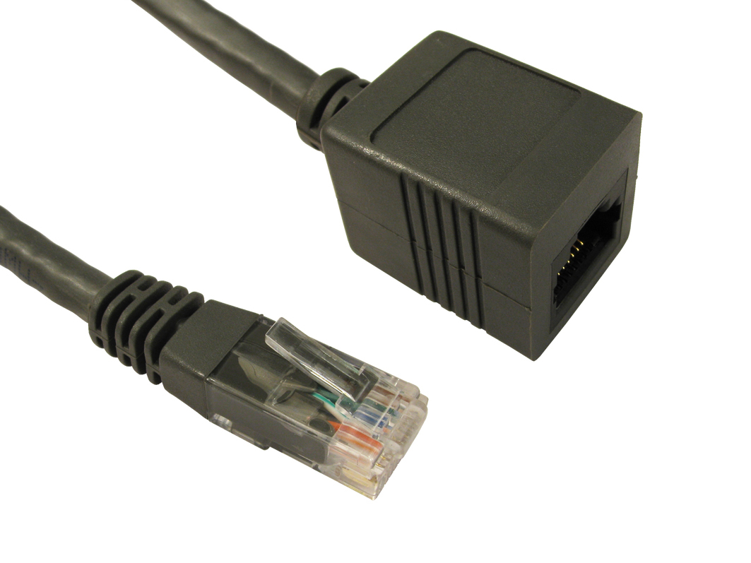 RS PRO, 10m Cat6, Grey RJ45 to Male RJ45 Female, UTP Unshielded, Terminated PVC Sheath