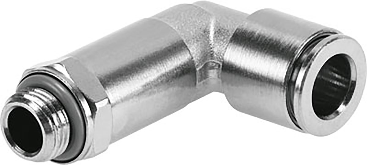 Festo NPQH Series Elbow Threaded Adaptor, G 1/4 Male to Push In 8 mm, Threaded-to-Tube Connection Style, 578267