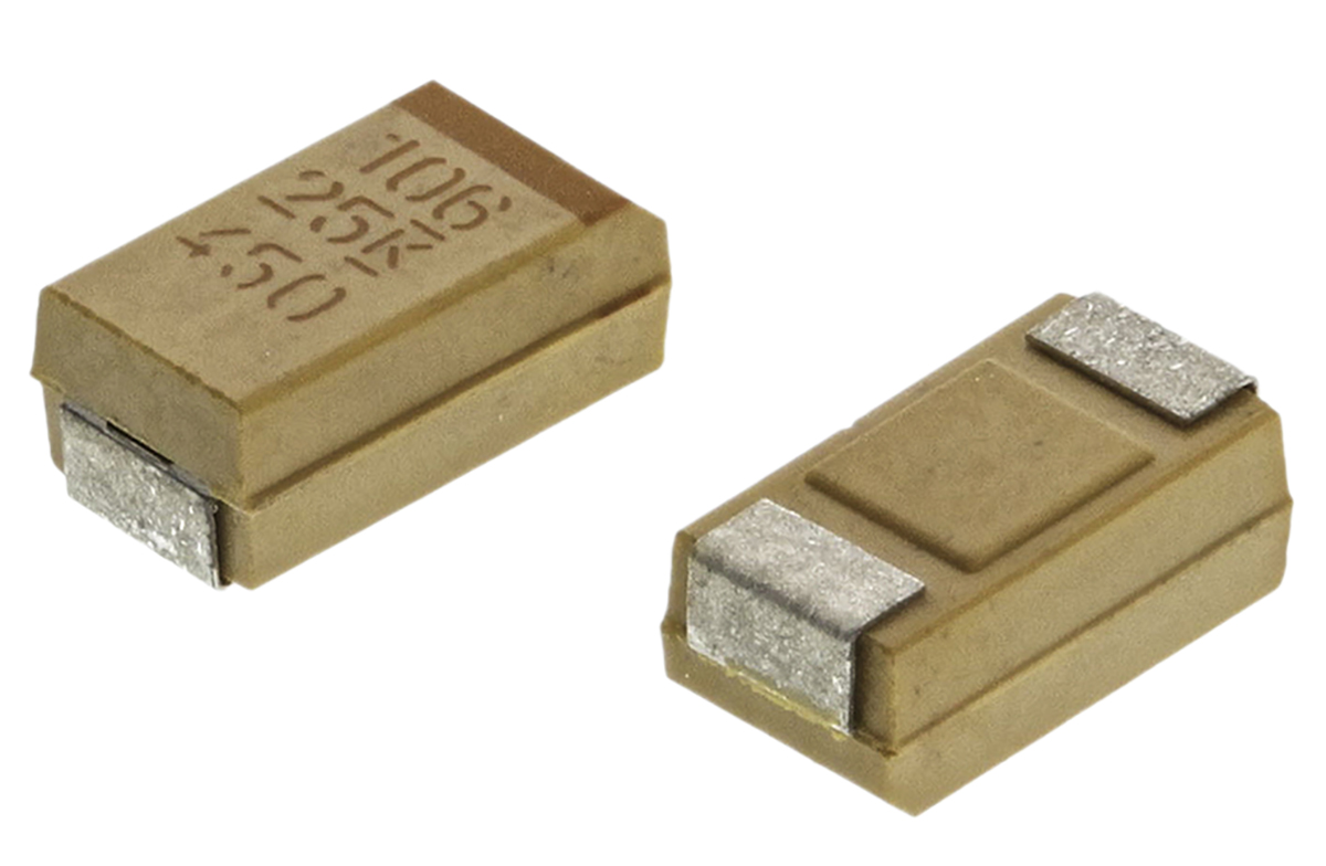 KEMET 10μF MnO2 Tantalum Capacitor 25V dc, T491 Series