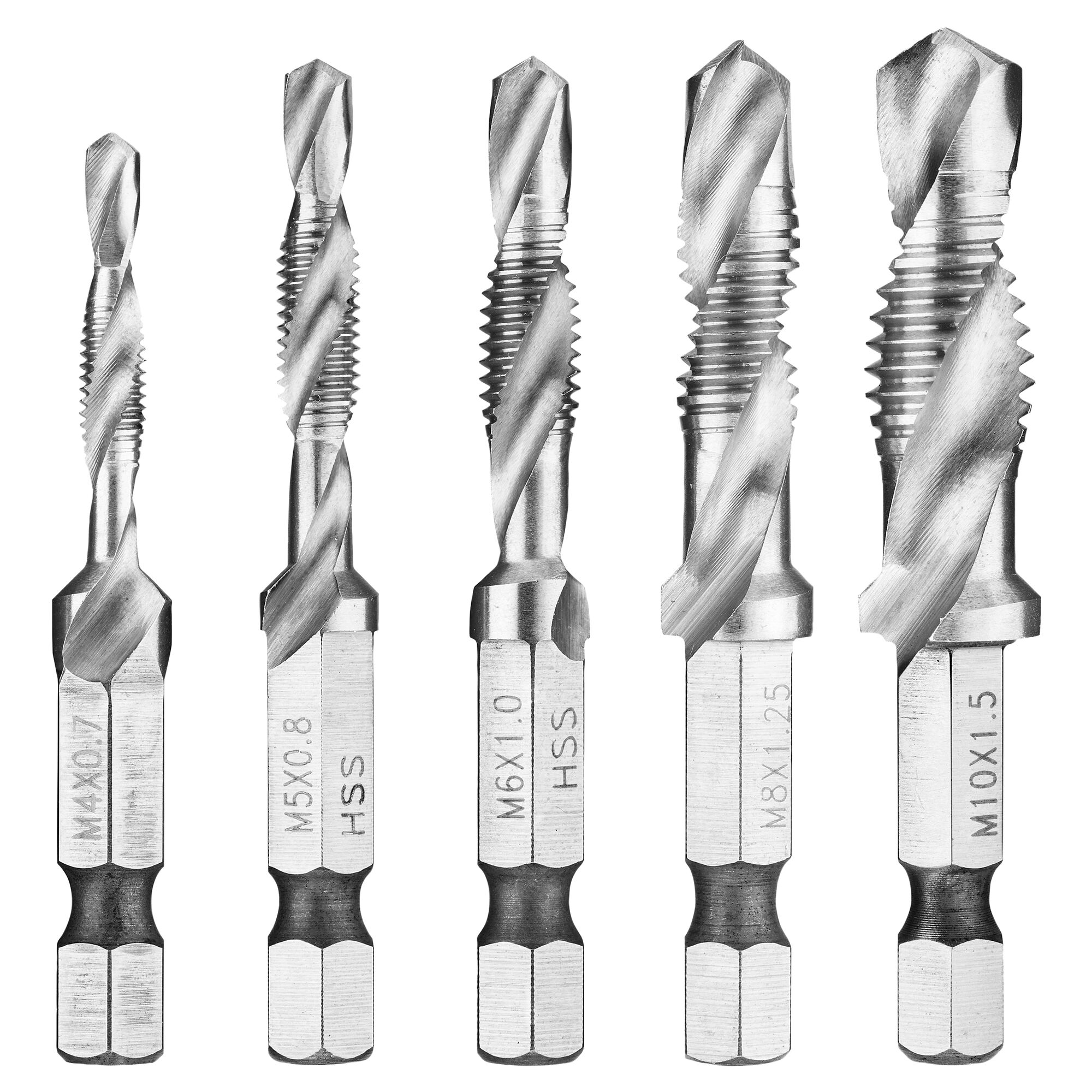Facom 5-Piece Twist Drill Bit Set for Multi-Material, 6.35mm Max, 6.35mm Min