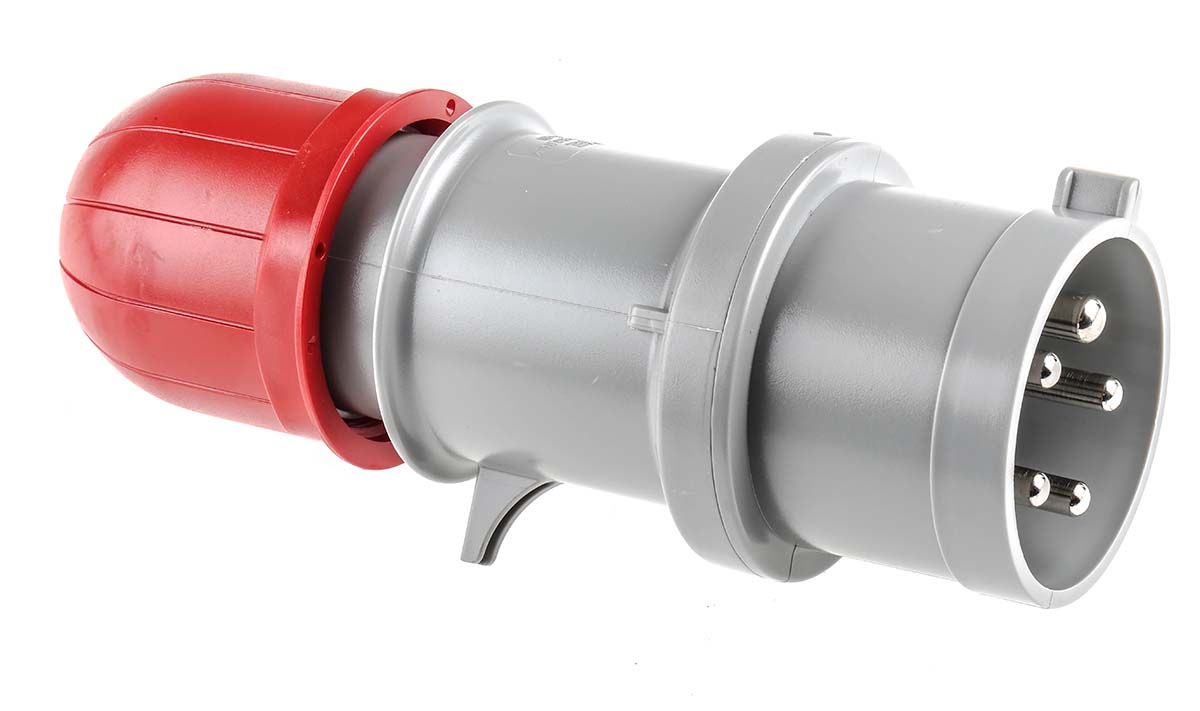 Scame IP44 Red Cable Mount 3P + N + E Industrial Power Plug, Rated At 32A, 415 V