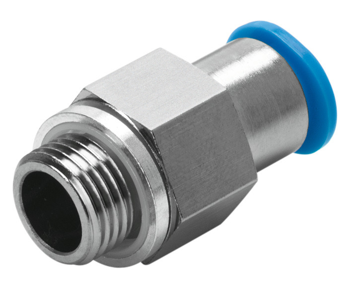 Festo QSMK Series Straight Threaded Adaptor, G 1/8 Male to Push In 6 mm, Threaded-to-Tube Connection Style, 186295