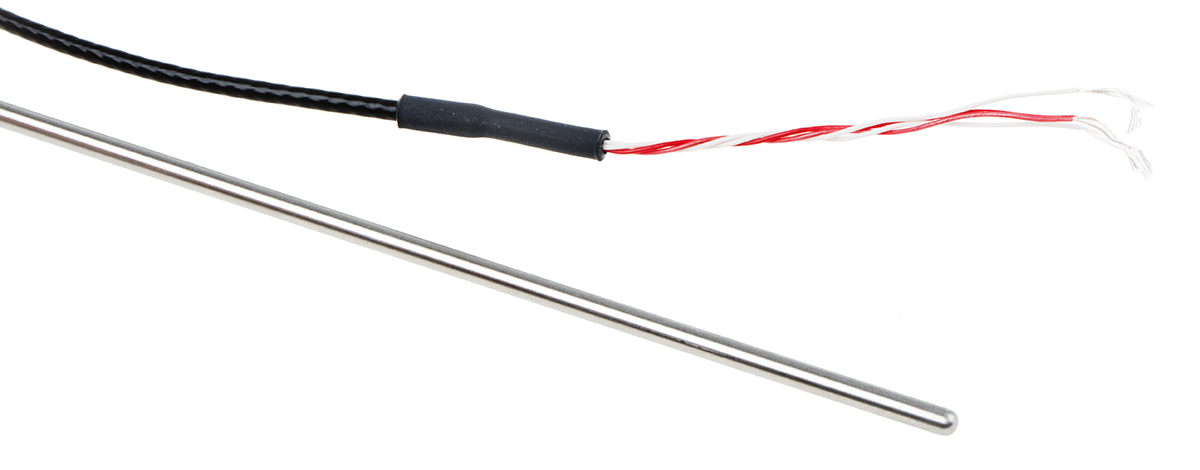 RS PRO PT100 RTD Sensor, 3mm Dia, 150mm Long, 4 Wire, Class B +250°C Max