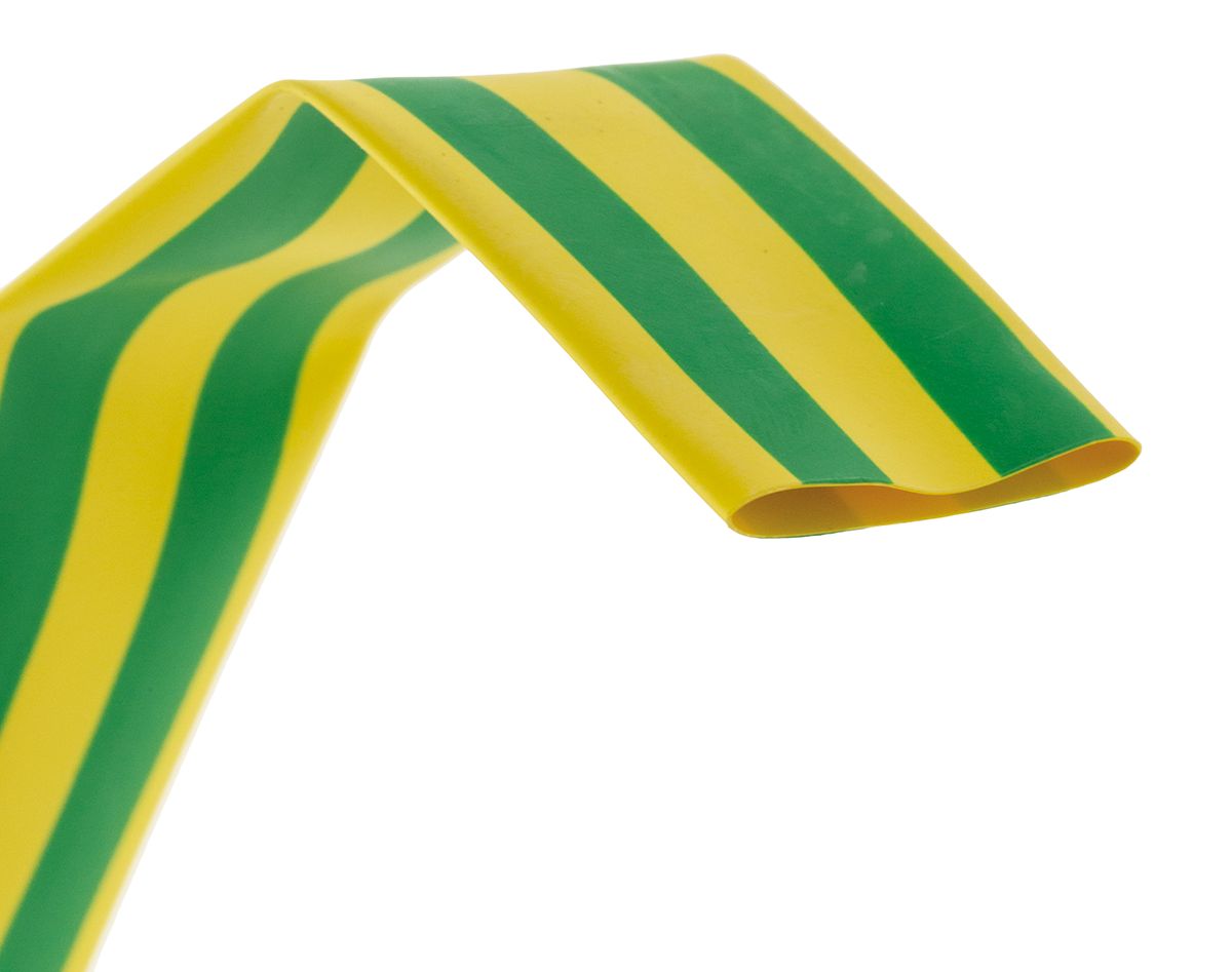 HellermannTyton Heat Shrink Tubing, Green/Yellow 18mm Sleeve Dia. x 4m Length 3:1 Ratio, HIS-3 Series
