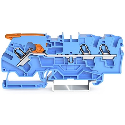 WAGO 2104-1304 TOPJOB S Series Blue, 4mm², 1-Level, Push In Termination, ATEX, CSA, IECEx