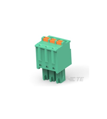 TE Connectivity 2842 Series PCB Terminal Block, 3-Contact, 3.81mm Pitch, Board Mount, 1-Row, Push In Termination
