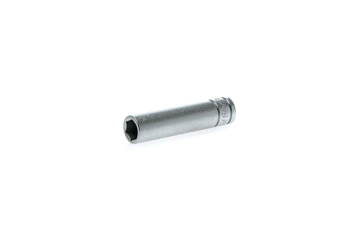 Teng Tools 1/4 in Drive 8mm Deep Socket, 6 point, 49.5 mm Overall Length
