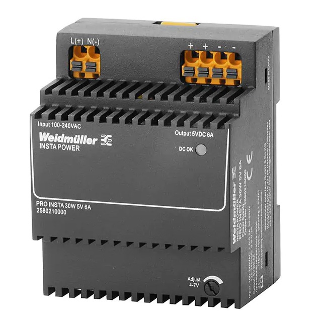 Weidmuller PRO INSTA Switched Mode DIN Rail Power Supply, 120 → 240 V ac / 120 → 340V dc ac, dc Input, 5V