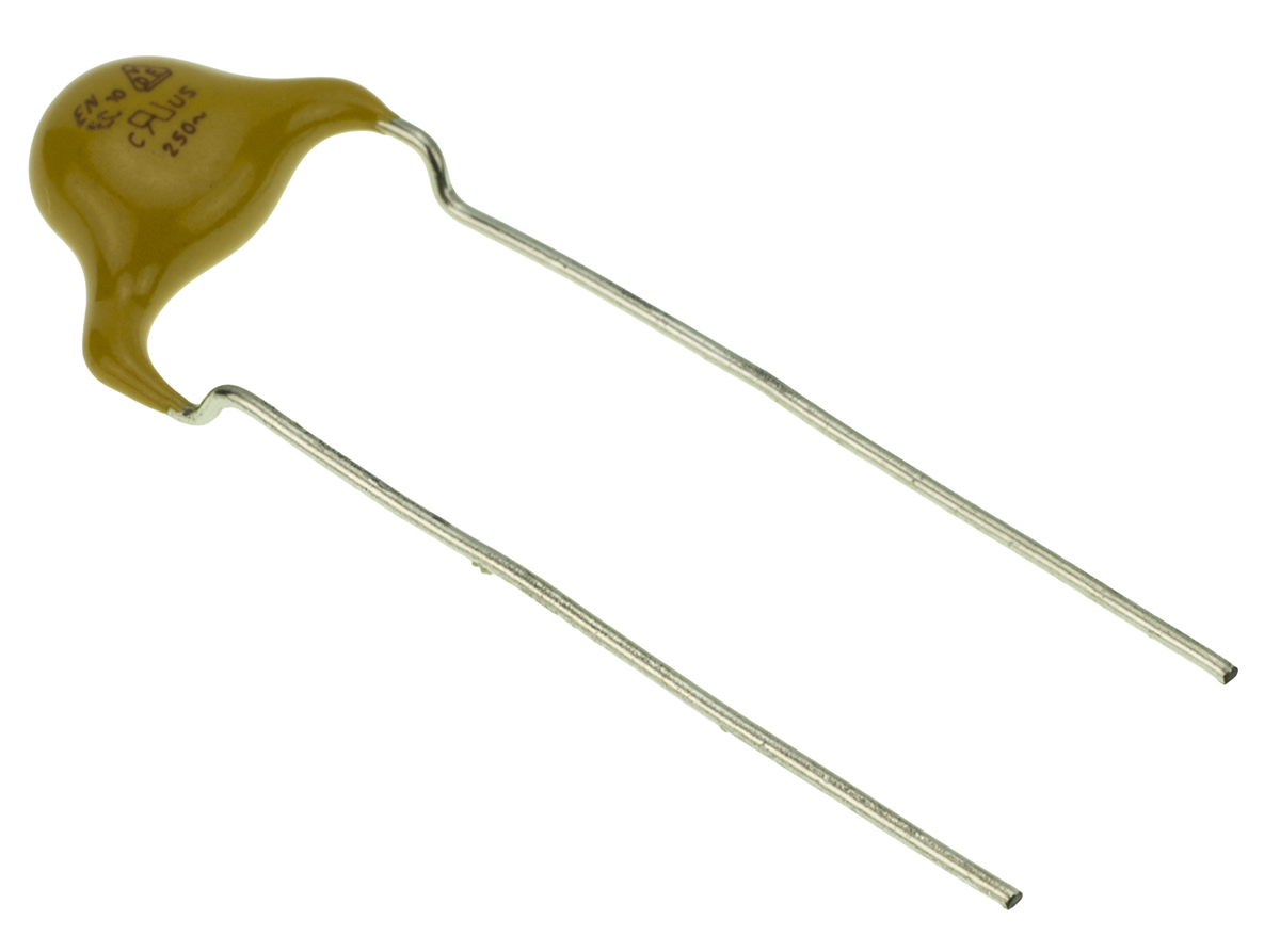 Vishay Single Layer Ceramic Capacitor (SLCC) 22pF 500V ac ±10% U2J Dielectric, VY1, Through Hole +125°C Max Op. Temp.