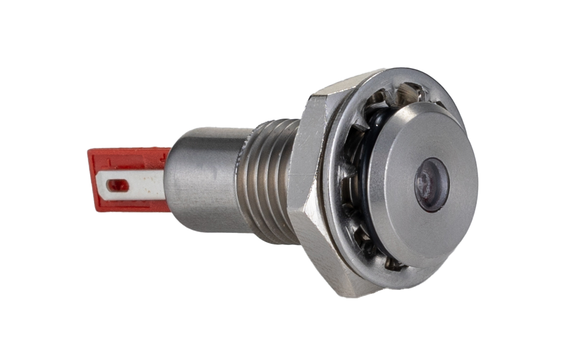 Bulgin DX Series Red Panel Mount Indicator, 12V dc, 12.2mm Mounting Hole Size, Solder Tab Termination, IP67