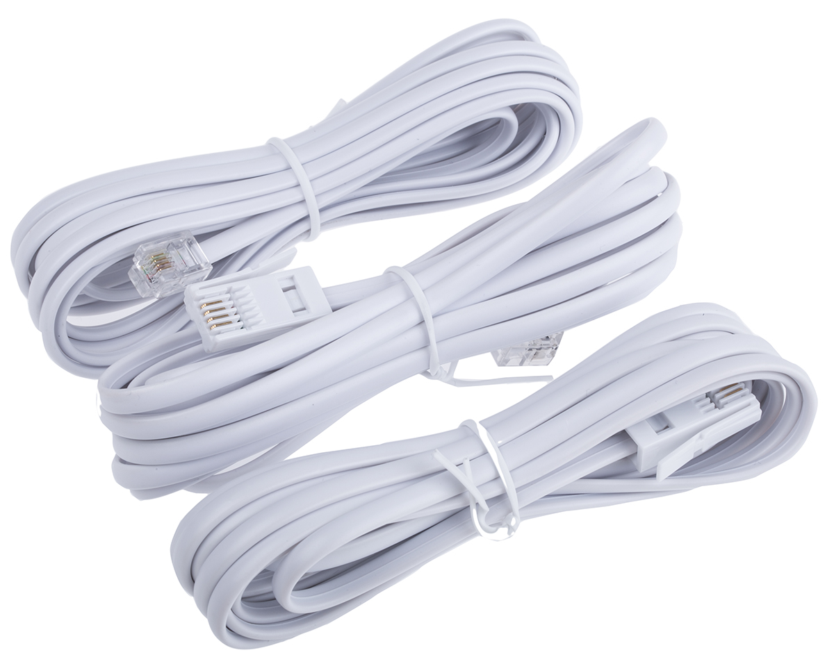 RS PRO Female RJ11 to Male BT431A Telephone Extension Cable, White Sheath, 3m