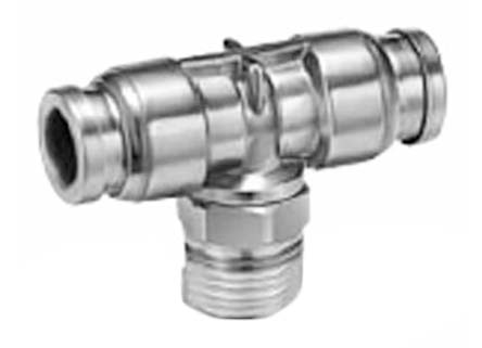 SMC KQG2 Series Tee Threaded Adaptor, Push In 6 mm to Push In 6 mm, Threaded-to-Tube Connection Style