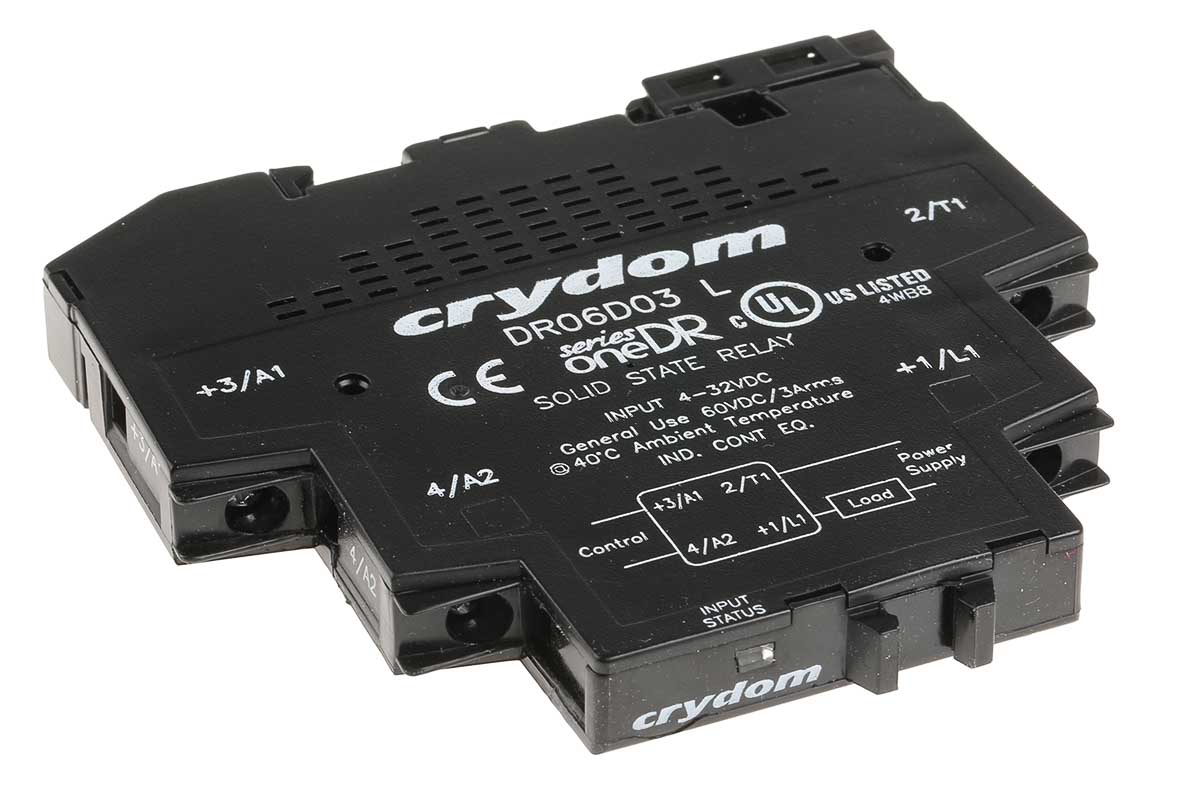 Sensata Crydom Solid State Interface Relay, 32 V dc Control, 3 A Load, DIN Rail Mount