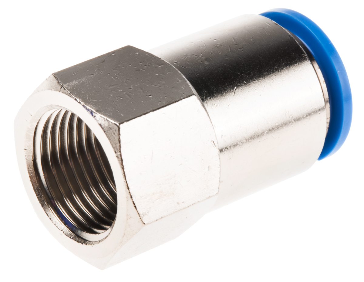 Festo QS Series Straight Threaded Adaptor, G 3/8 Female to Push In 12 mm, Threaded-to-Tube Connection Style, 153030