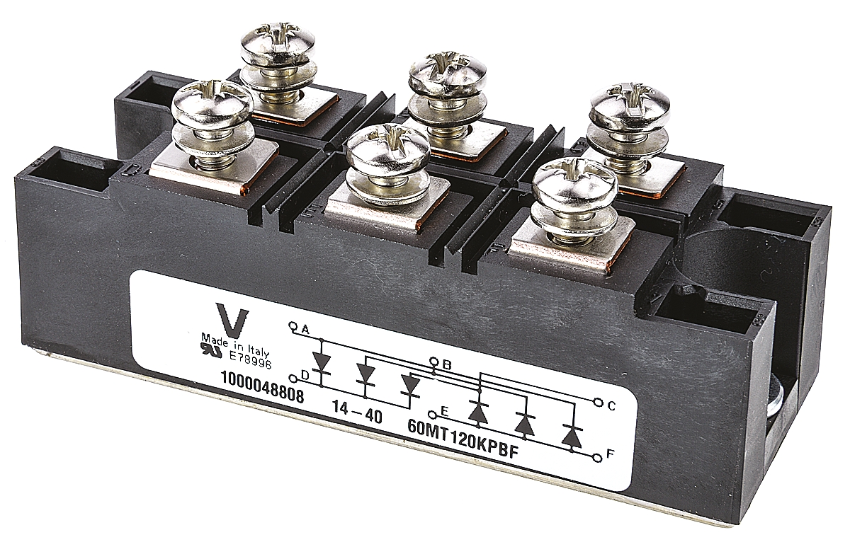 Vishay Bridge Rectifier Module, 60A, 1200V, 3-phase, 6-Pin
