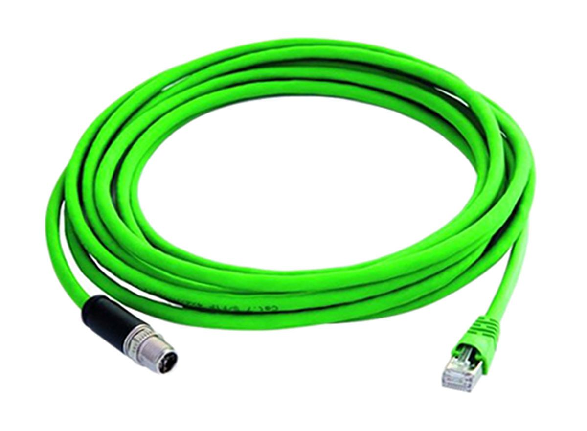 Telegartner, 7.5m Cat6a, Green M12 to Male RJ45 Male Shielded, Terminated PUR Sheath