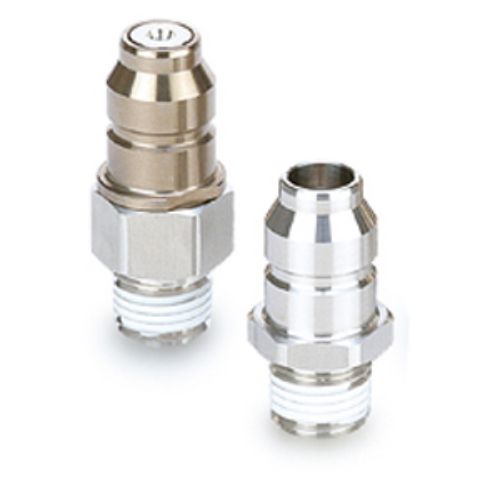 SMC Fluororubber, Stainless Steel Male Pneumatic Quick Connect Coupling, Rc 1/4 R 1/4in Male Thread