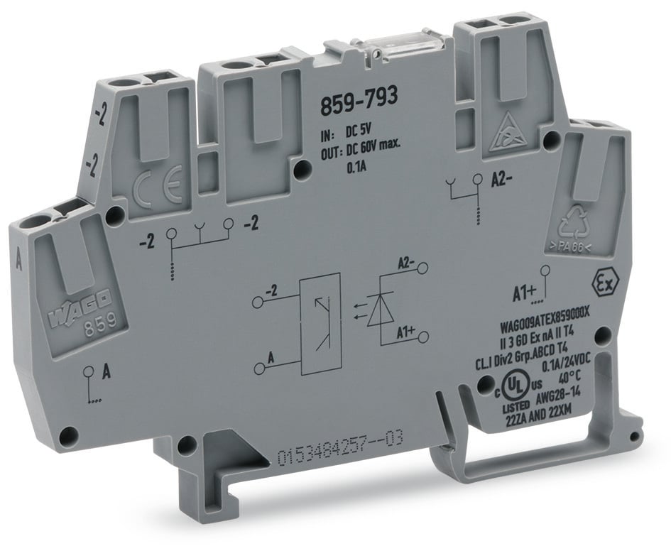 WAGO 859-793 859 Series Grey, 2.5mm², Cage Clamp Termination