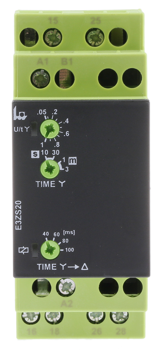 Tele E3ZS20 Series DIN Rail Mount Timer Relay, 12 → 240V ac/dc, 2-Contact, 0.04 s → 3min, 1-Function, DPDT