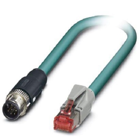 Phoenix Contact, 10m Cat5, Blue M12 to Male RJ45 Male, Shielded Shielded, Terminated