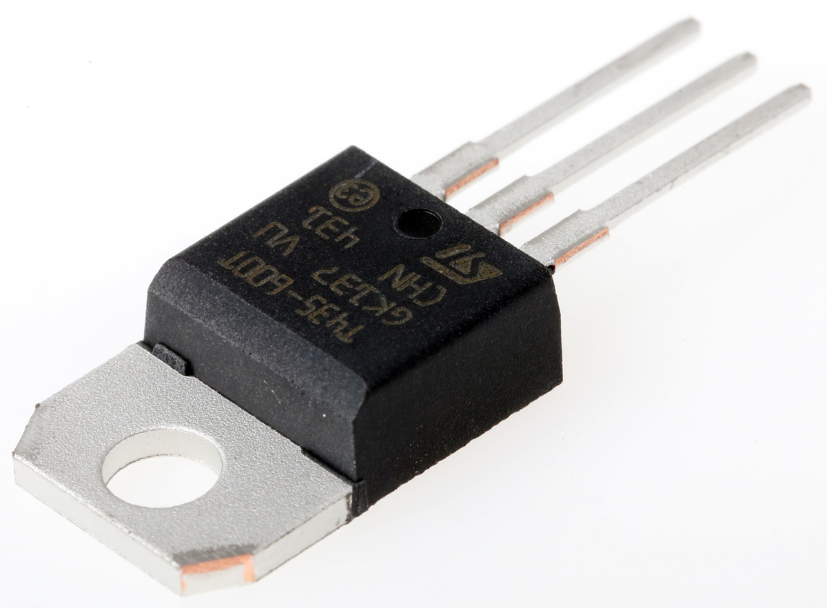 STMicroelectronics Through Hole, 3-pin, TRIAC, 600V, Gate Trigger 1.3V 600V