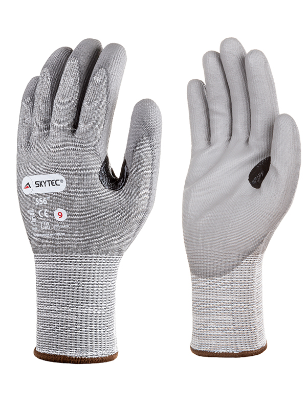 Skytec Skytec SS6 Grey Nylon Glove, Size 7, Polyurethane Coating