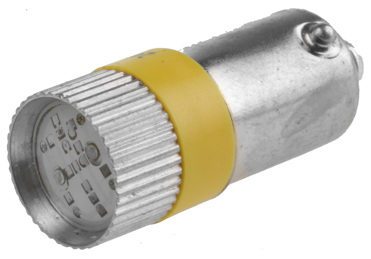 RS PRO Yellow LED Indicator Lamp, 24V dc, BA9s Base, 10mm Diameter, 120/110mcd