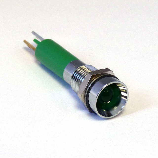 CML Innovative Technologies 1905X Series Green Panel Mount Indicator, 24V c.a., 8mm Mounting Hole Size, Solder Tab