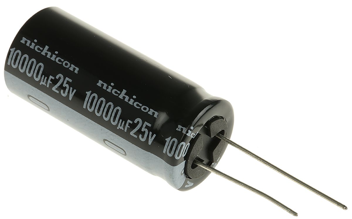 Nichicon 10000μF Aluminium Electrolytic Capacitor 25V dc, Radial, Through Hole - UVY1E103MHD