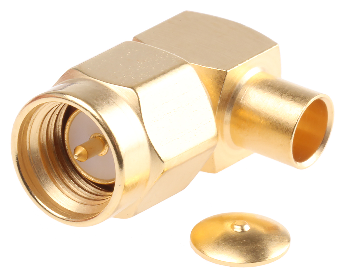 Radiall, Plug Cable Mount SMA Connector, 50Ω, Solder Termination, Right Angle Body