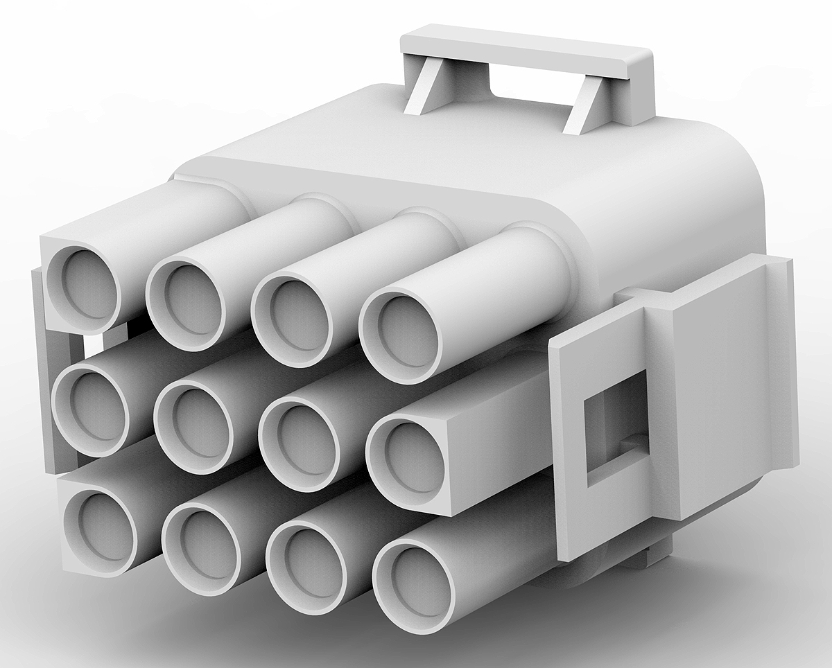 TE Connectivity, Universal MATE-N-LOK Male Connector Housing, 6.35mm Pitch, 12 Way, 3 Row