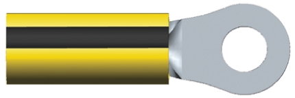 TE Connectivity, PIDG Insulated Ring Terminal, M4 Stud Size, 1mm² to 2.6mm² Wire Size, Black, Yellow