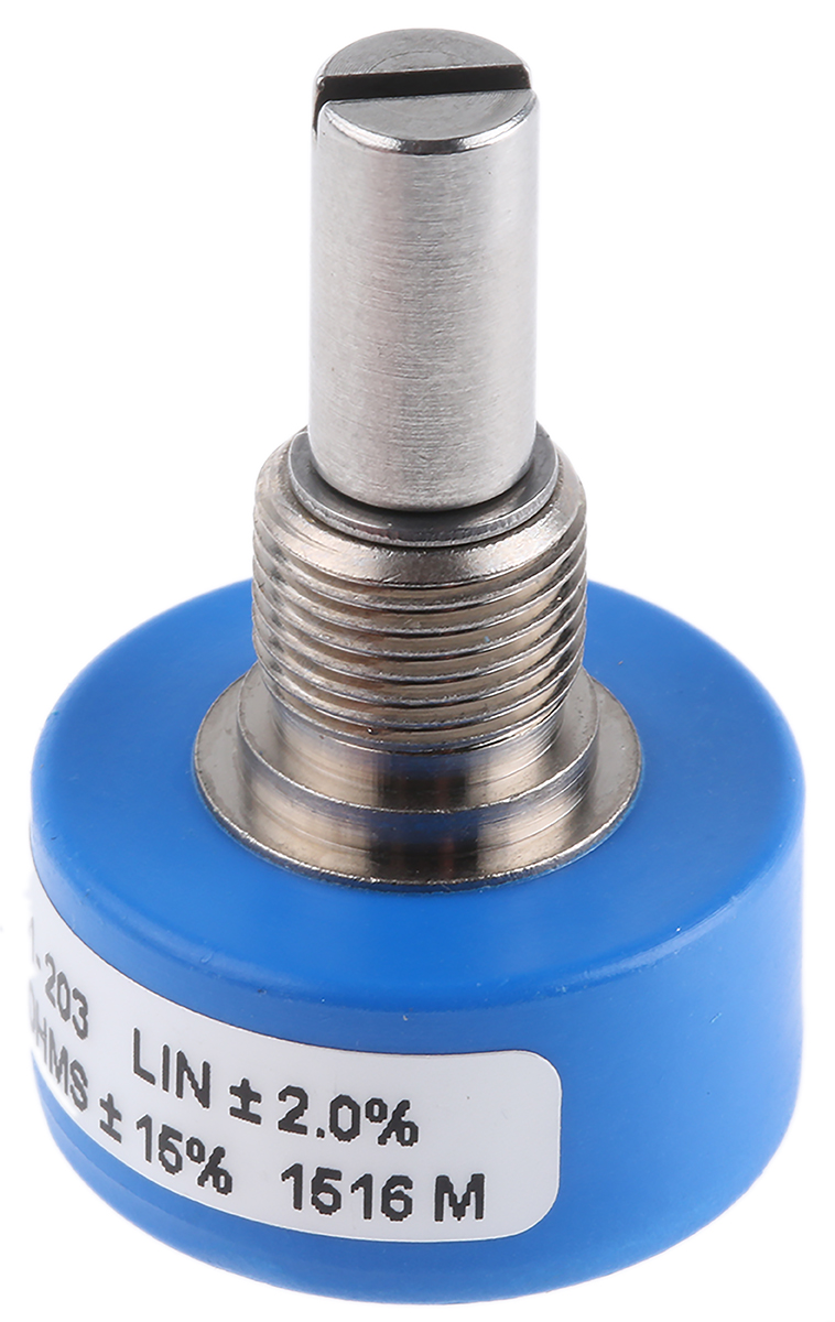 Bourns 6639 20kΩ Rotary Potentiometer Continuous-Turns 1-Gang Panel Mount, 6639S-1-203
