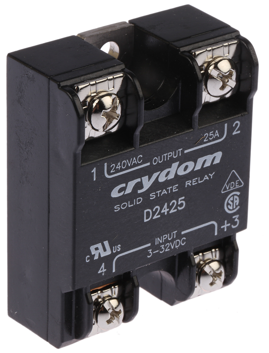 Sensata Crydom Solid State Relay, 25 A rms Load, Surface Mount, 280 V rms Load, 32 V Control