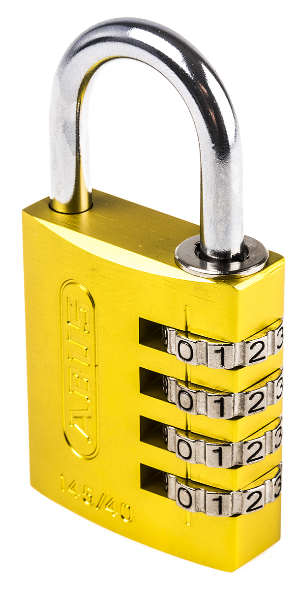 ABUS 145/40 Combination Weatherproof Aluminium, Steel Safety Padlock, 6mm Shackle, 40mm Body