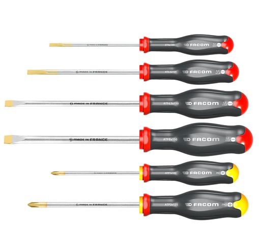 Facom Phillips; Slotted Screwdriver Set, 6-Piece