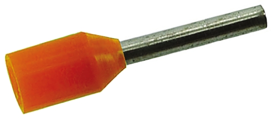 RS PRO Insulated Crimp Bootlace Ferrule, 8mm Pin Length, 1.3mm Pin Diameter, 0.5mm² Wire Size, Orange
